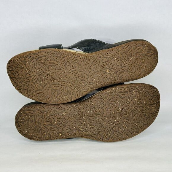 Tara M Emily Womens Sandals Shoes Size 10 Black Leather Adjustable Strap Slip On - Picture 9 of 11